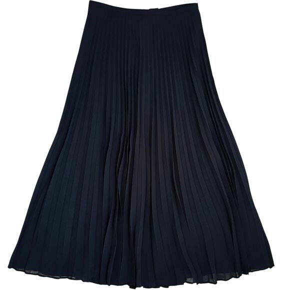 Liz Claiborne Collection Black Pleated Maxi Skirt 12 Chiffon Lined Dark Academ - Picture 2 of 13